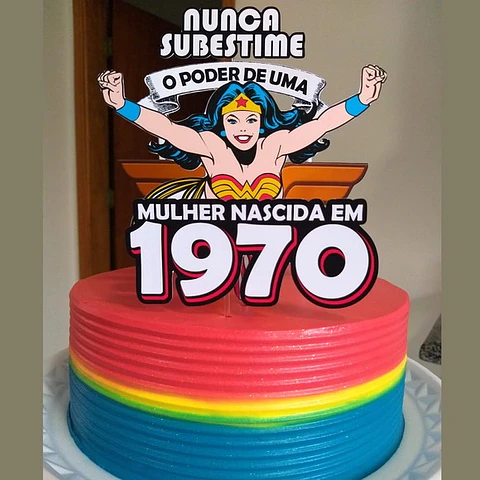Arquivo de Corte Topo de Bolo Mulher Maravilha 30