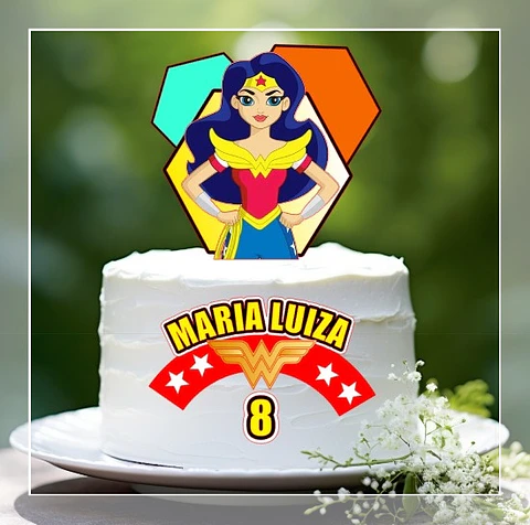 Arquivo de Corte Topo de Bolo Mulher Maravilha 19