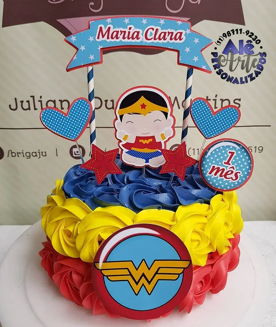 Arquivo de Corte Topo de Bolo Mulher Maravilha 11 1