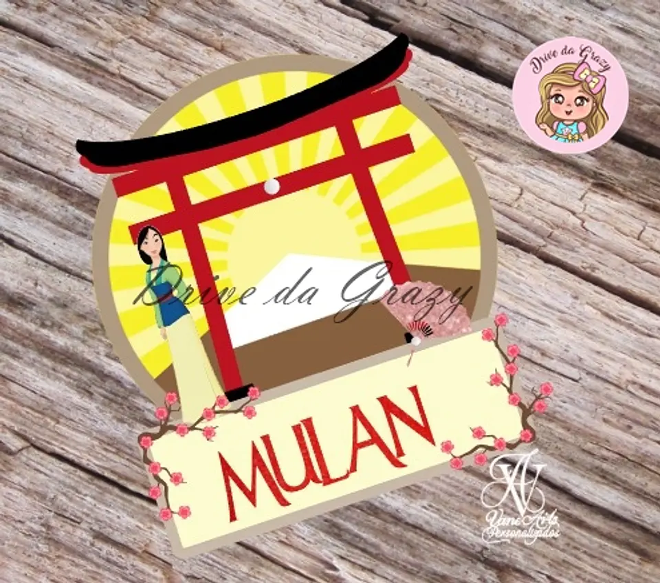 Arquivo de Corte Topo de Bolo Mulan 9 1