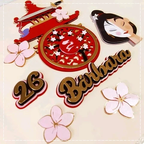 Arquivo de Corte Topo de Bolo Mulan 2