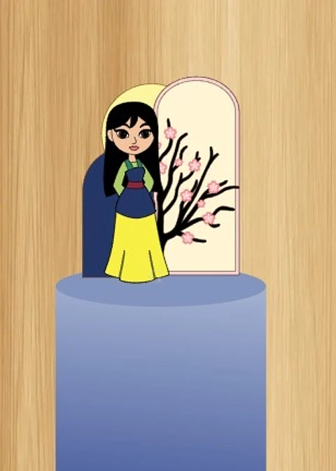 Arquivo de Corte Topo de Bolo Mulan 1