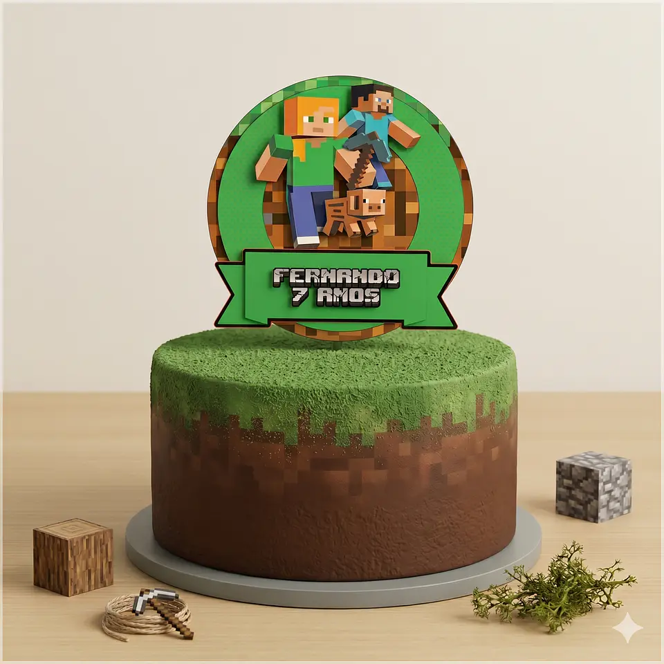 Arquivo de Corte Topo de Bolo Minecraft 24 1