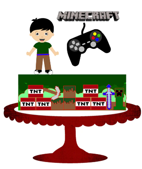 Arquivo de Corte Topo de Bolo Minecraft 18