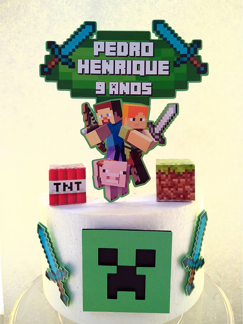 Arquivo de Corte Topo de Bolo Minecraft 15