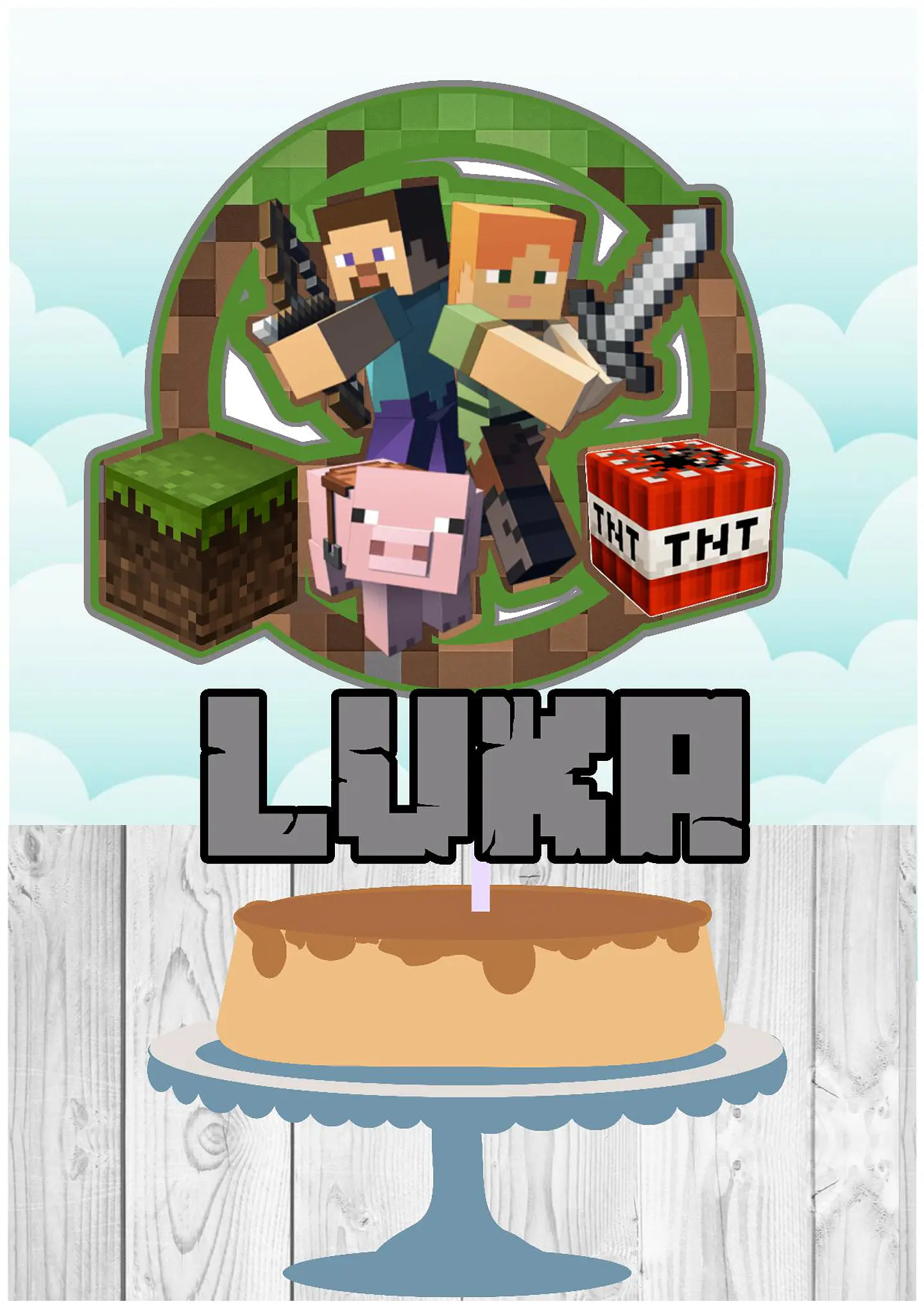 Arquivo de Corte Topo de Bolo Minecraft 12 1