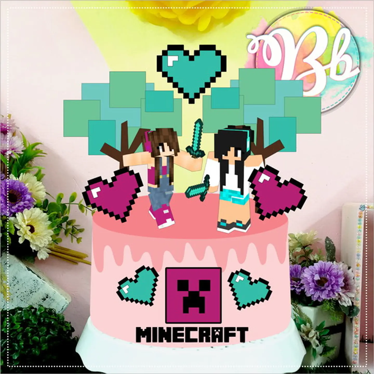 Arquivo de Corte Topo de Bolo Minecraft 9 1