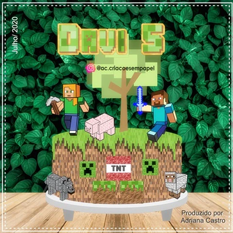 Arquivo de Corte Topo de Bolo Minecraft 6