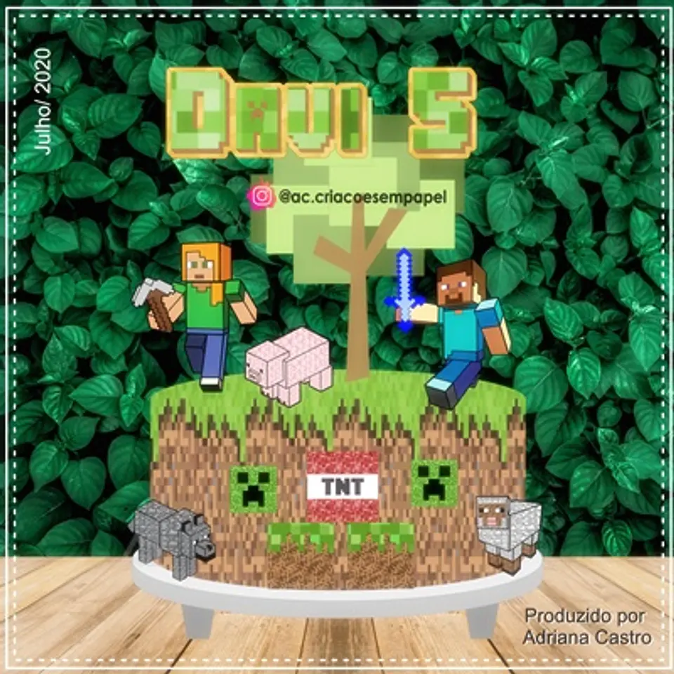 Arquivo de Corte Topo de Bolo Minecraft 6 1