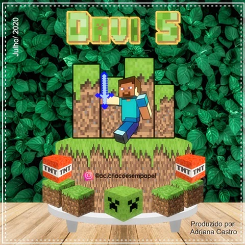 Arquivo de Corte Topo de Bolo Minecraft 5