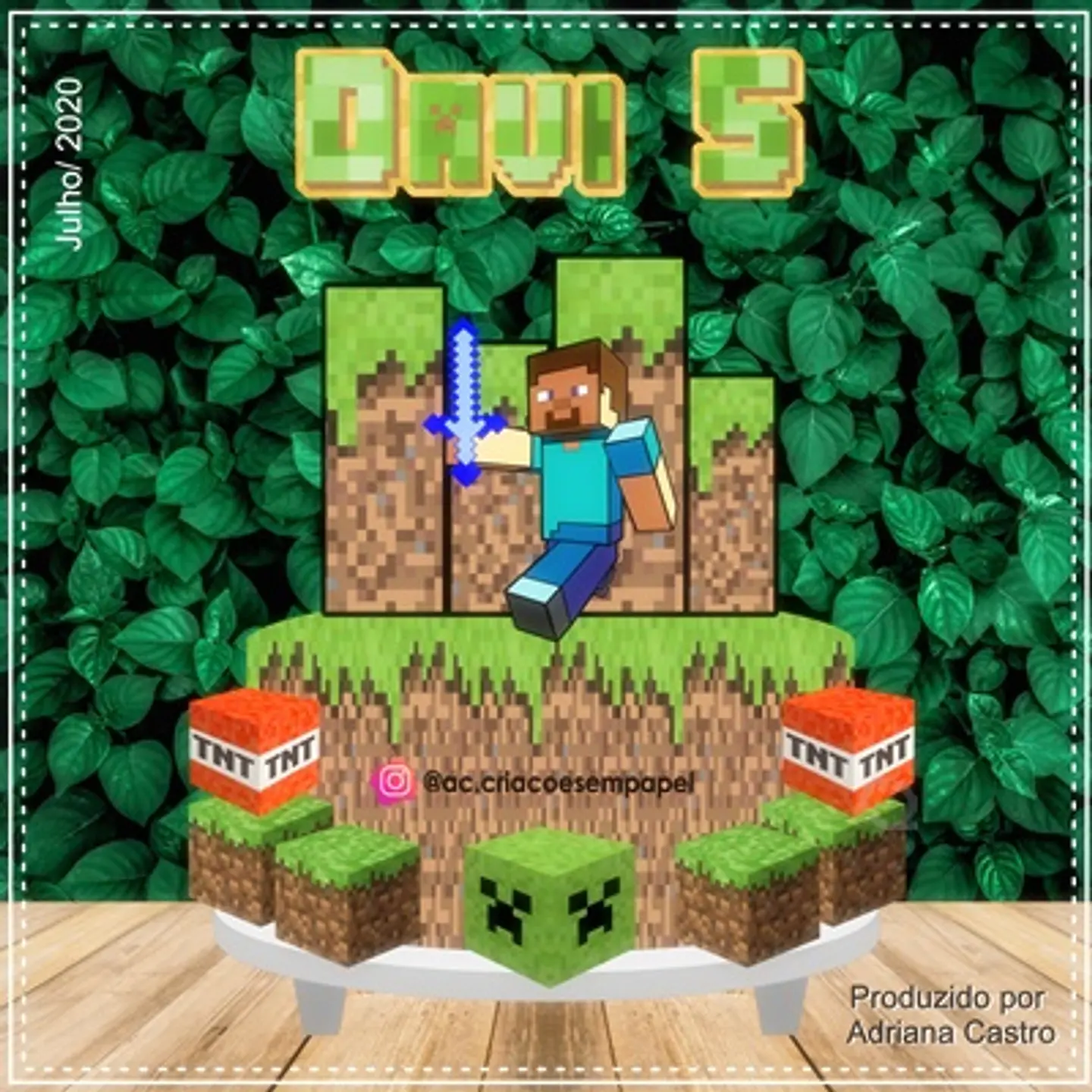 Arquivo de Corte Topo de Bolo Minecraft 5 1
