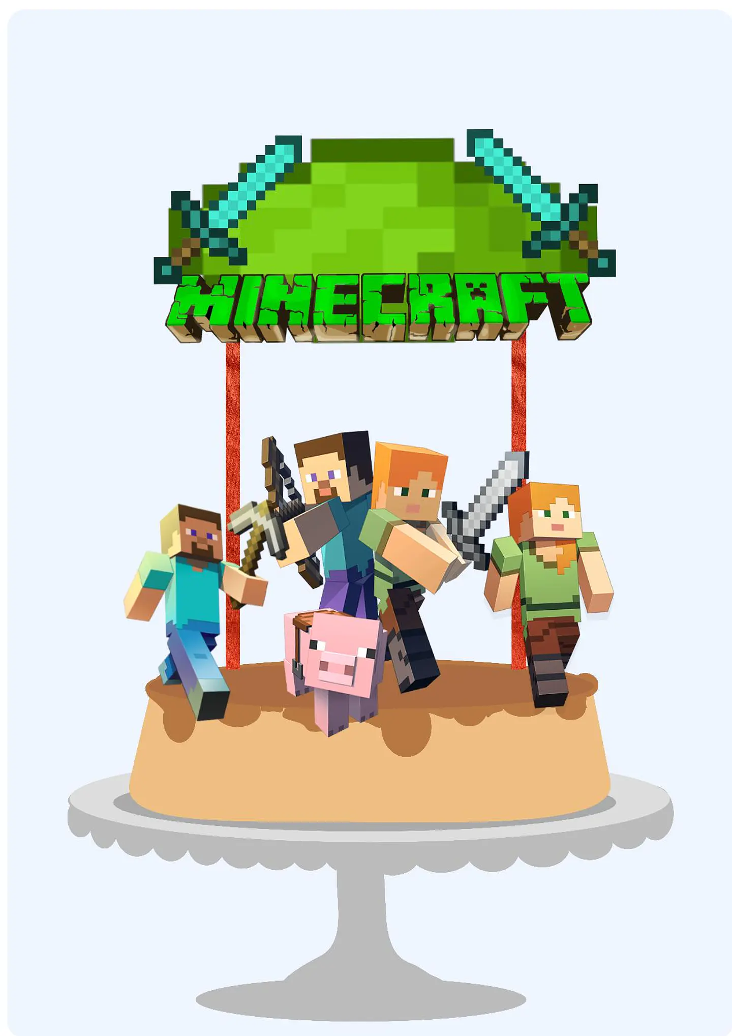 Arquivo de Corte Topo de Bolo Minecraft 1 1