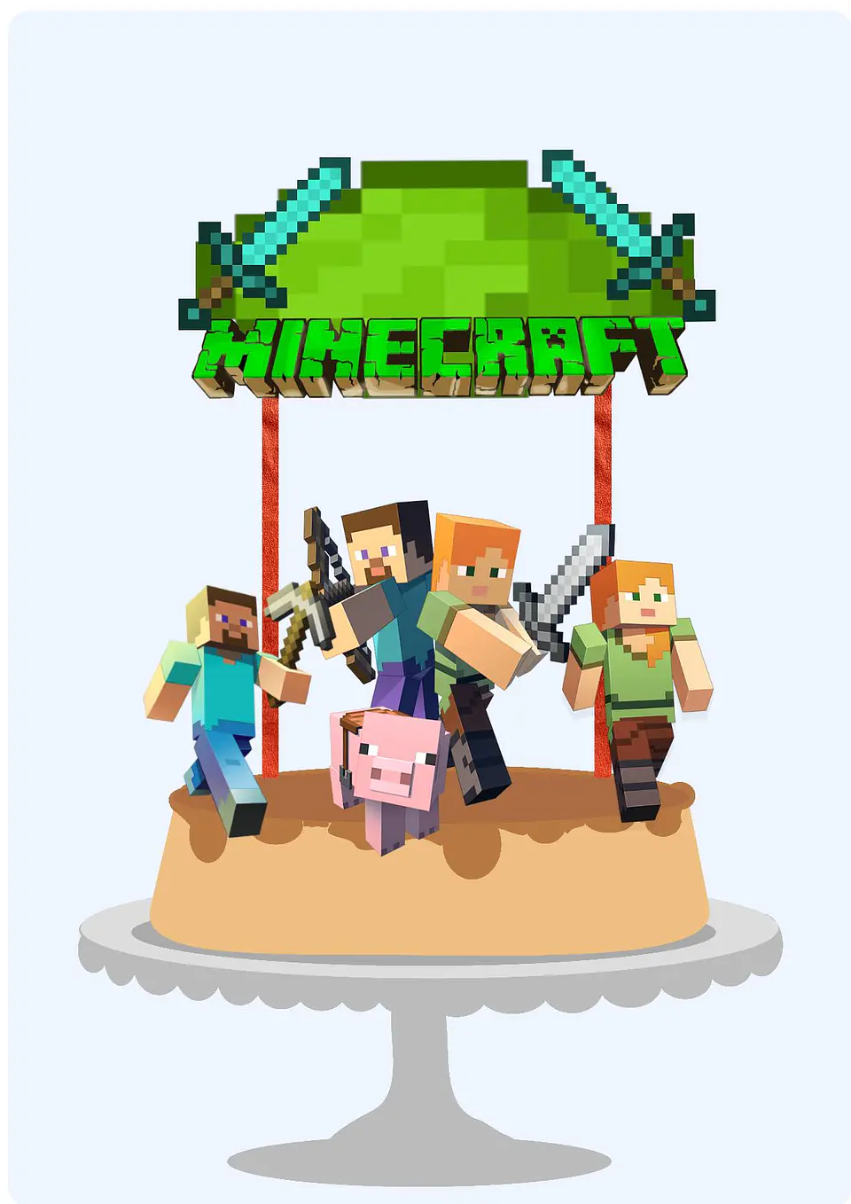 Arquivo de Corte Topo de Bolo Minecraft 1 1