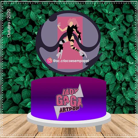 Arquivo de Corte Topo de Bolo Lady Gaga 1