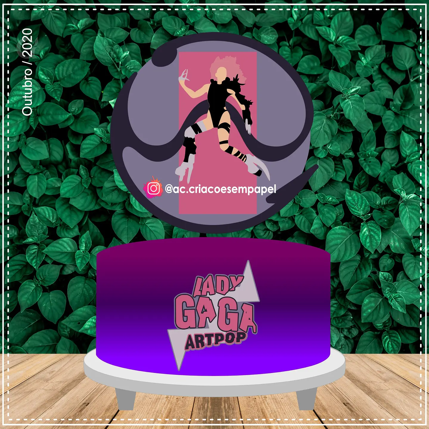 Arquivo de Corte Topo de Bolo Lady Gaga 1 1