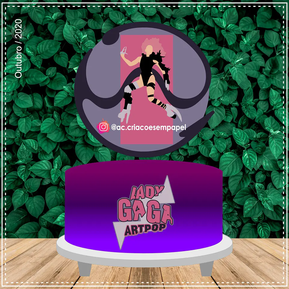 Arquivo de Corte Topo de Bolo Lady Gaga 1 1