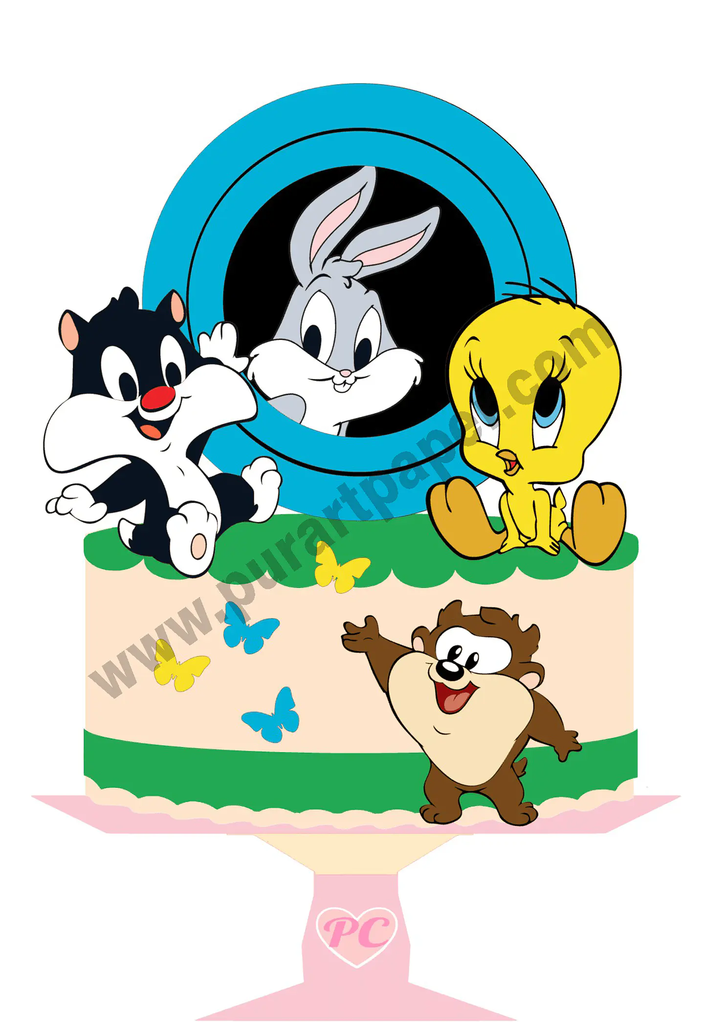 Arquivo de Corte Topo de Bolo Looney Tunes 9 1