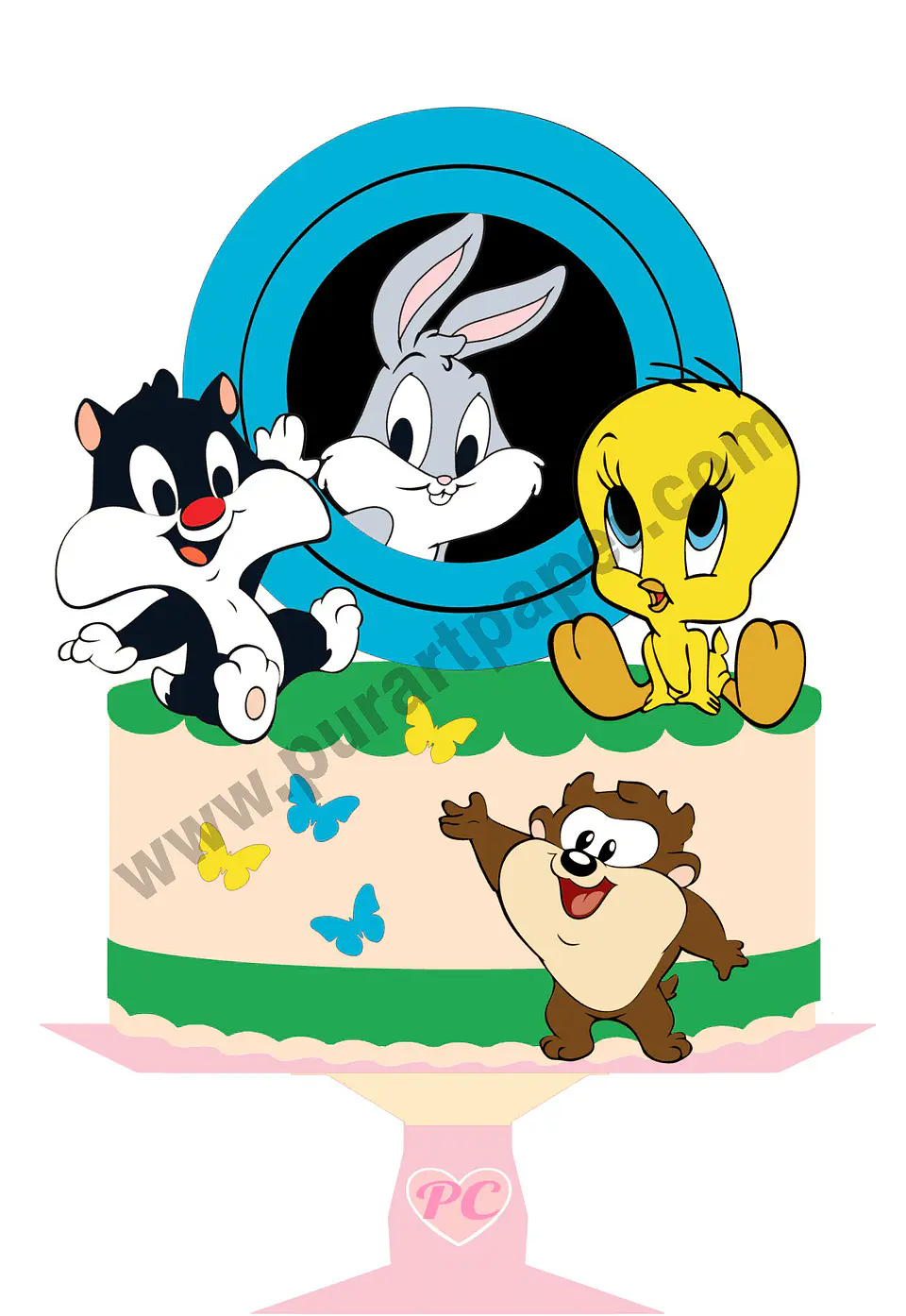 Arquivo de Corte Topo de Bolo Looney Tunes 9 1