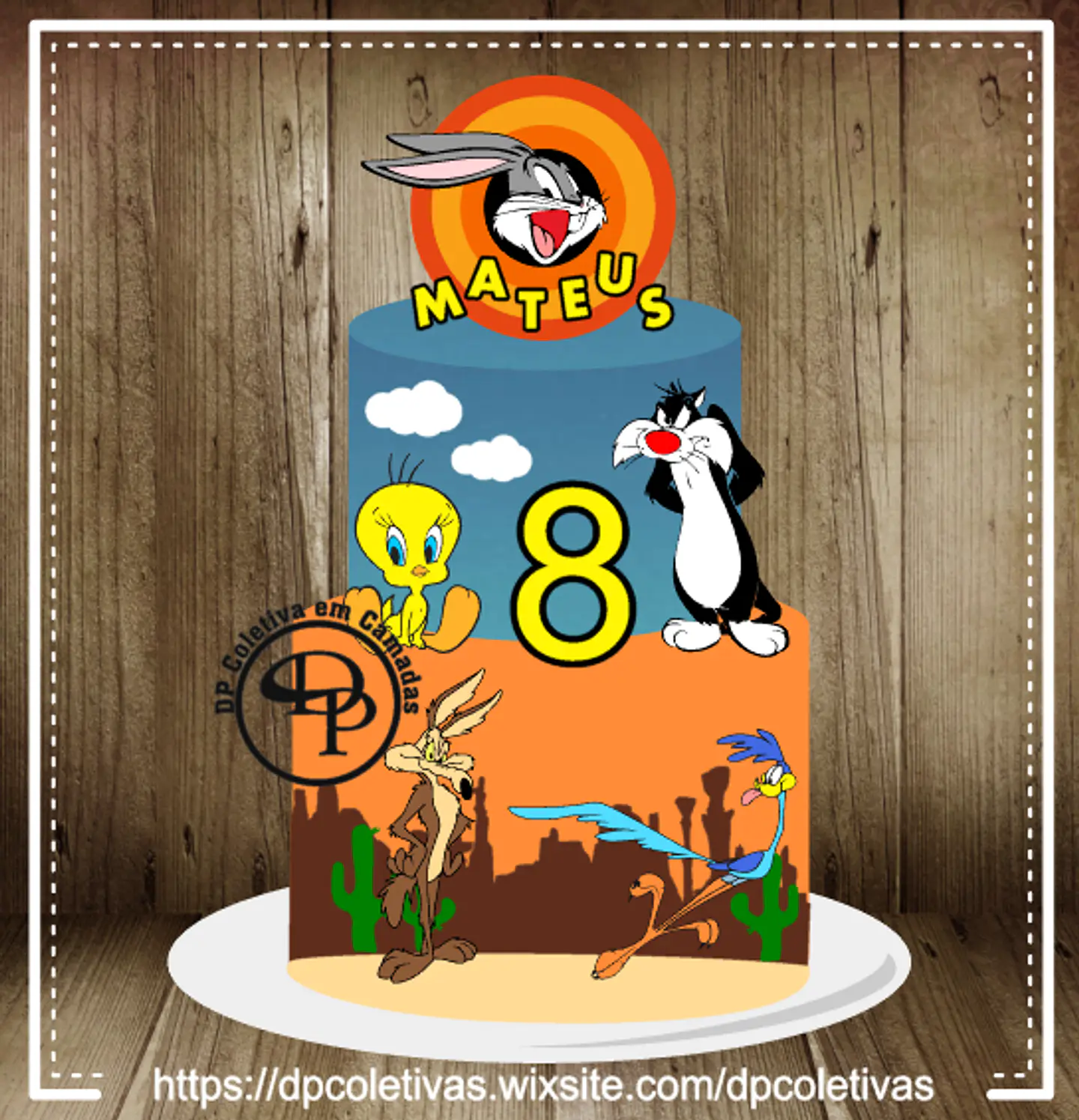 Arquivo de Corte Topo de Bolo Looney Tunes 6 1