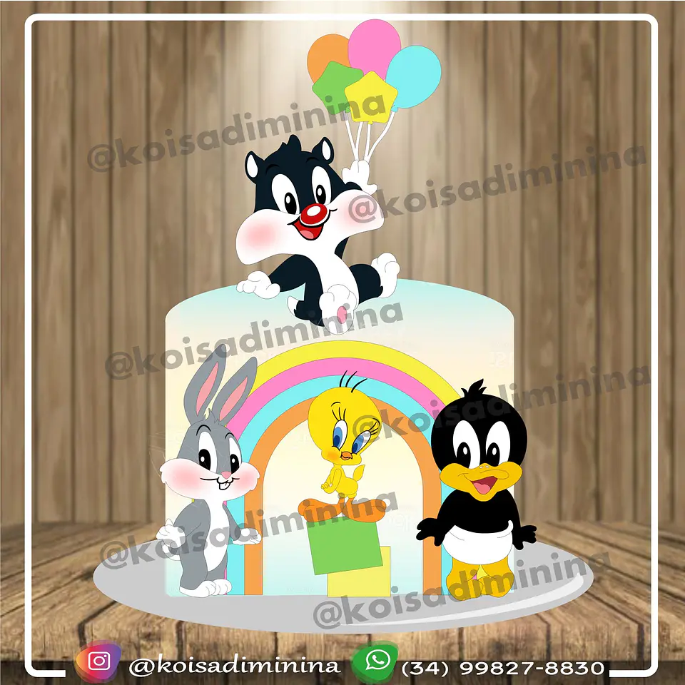 Arquivo de Corte Topo de Bolo Looney Tunes 3 1