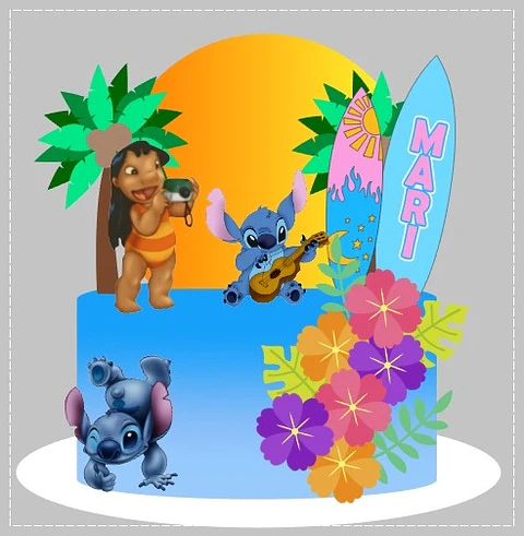 Arquivo de Corte Topo de Bolo Lilo e Stitch 12