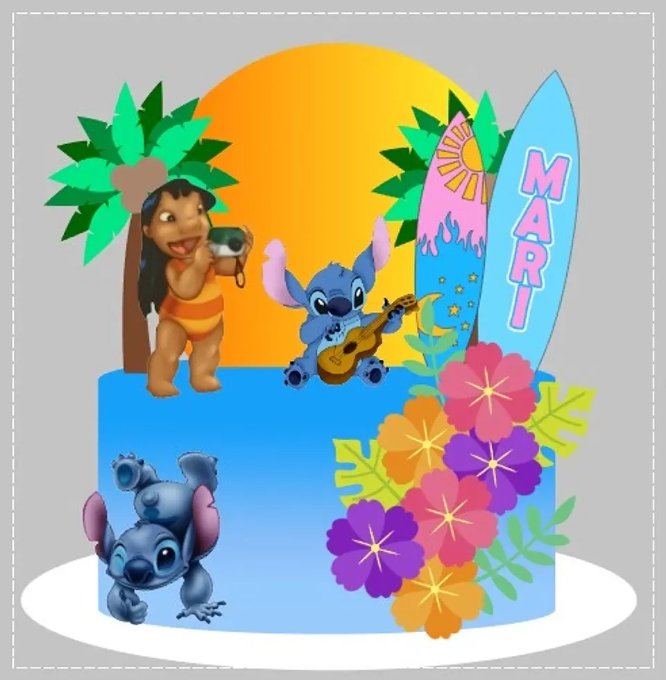 Arquivo de Corte Topo de Bolo Lilo e Stitch 12 1