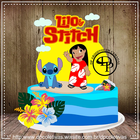 Arquivo de Corte Topo de Bolo Lilo e Stitch 9