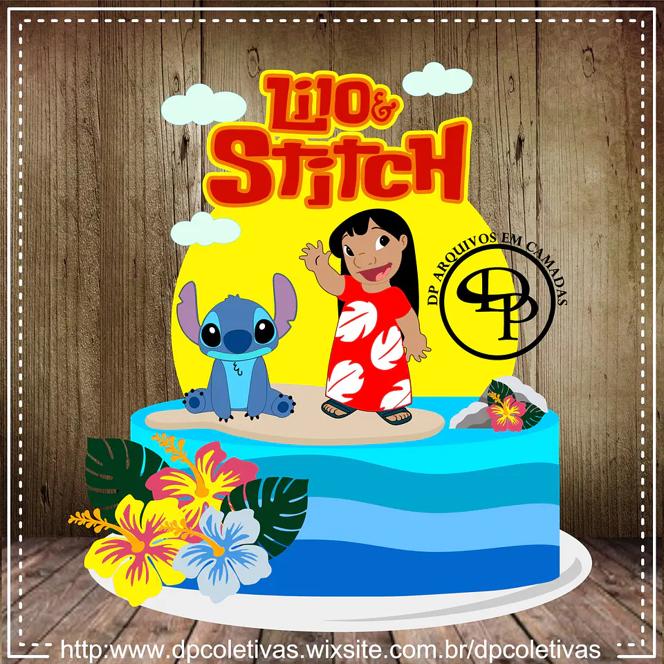 Arquivo de Corte Topo de Bolo Lilo e Stitch 9 1