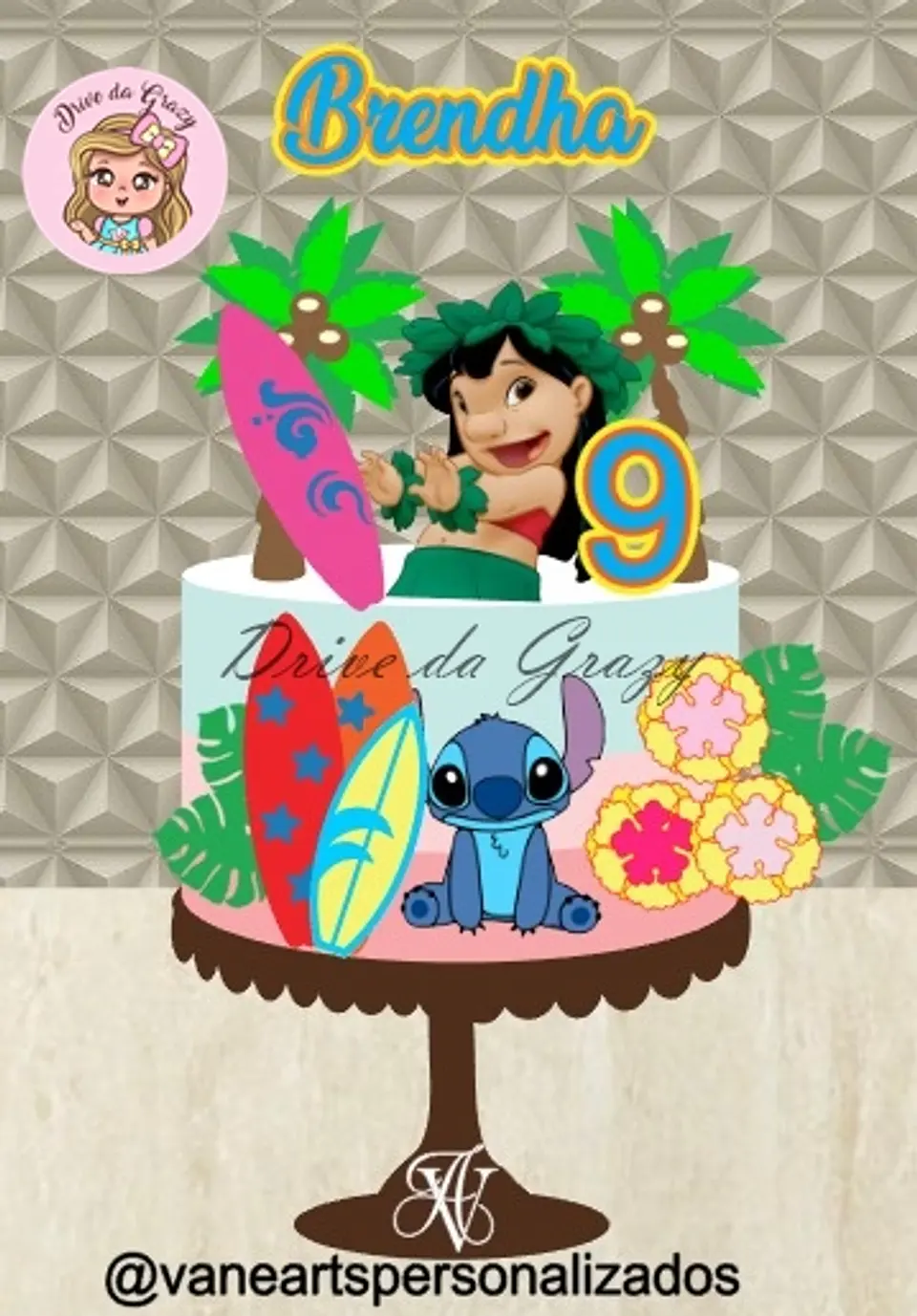 Arquivo de Corte Topo de Bolo Lilo e Stitch 8 1