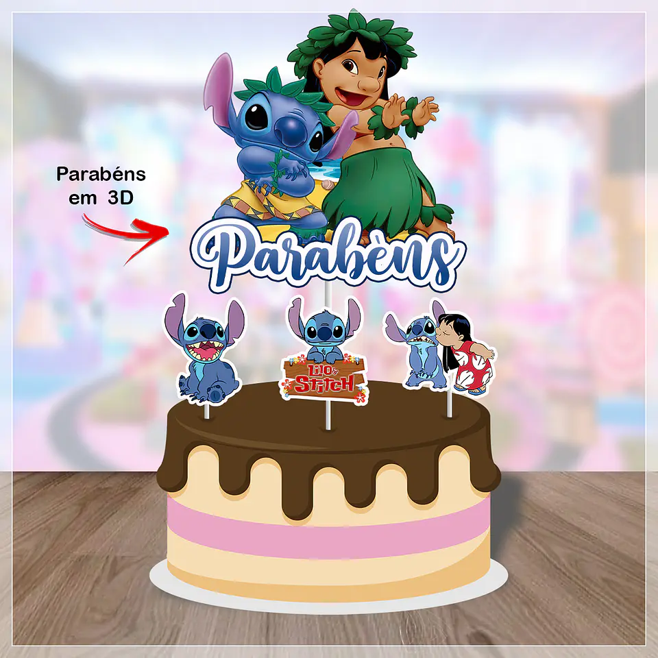 Arquivo de Corte Topo de Bolo Lilo e Stitch 7 1