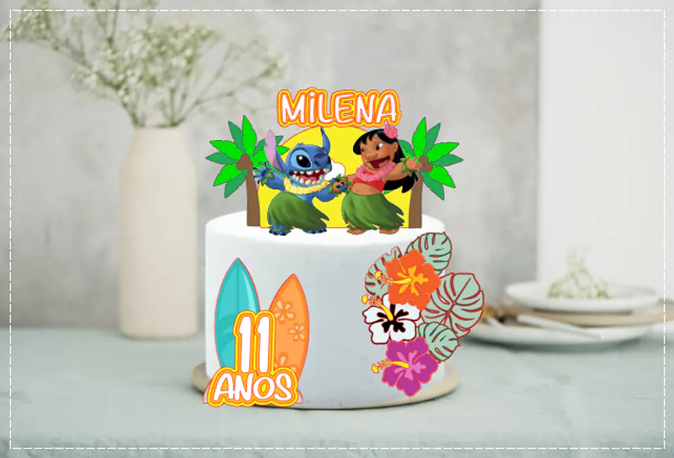 Arquivo de Corte Topo de Bolo Lilo e Stitch 3 1