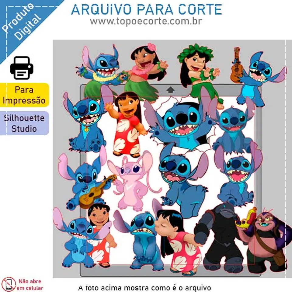 Arquivo de Corte Topo de Bolo Lilo e Stitch 1 1