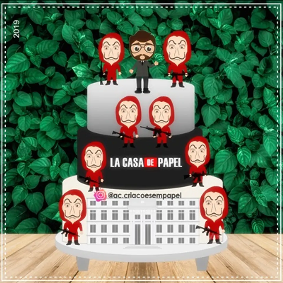 Arquivo de Corte Topo de Bolo La Casa de Papel 3 1