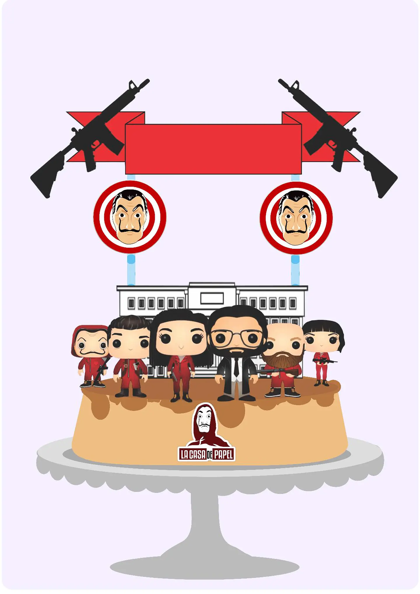 Arquivo de Corte Topo de Bolo La Casa de Papel 1 1