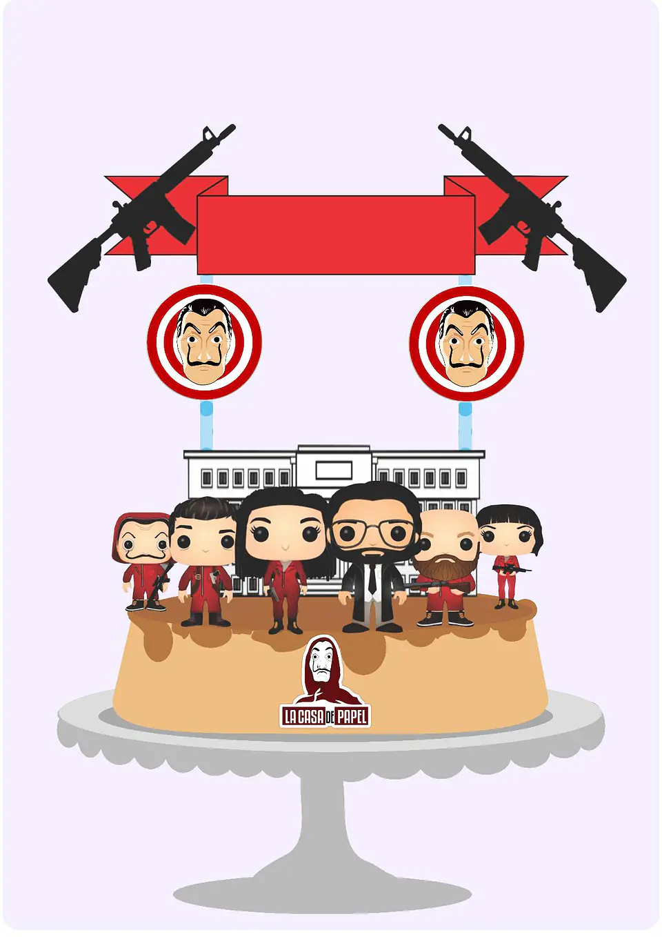 Arquivo de Corte Topo de Bolo La Casa de Papel 1 1