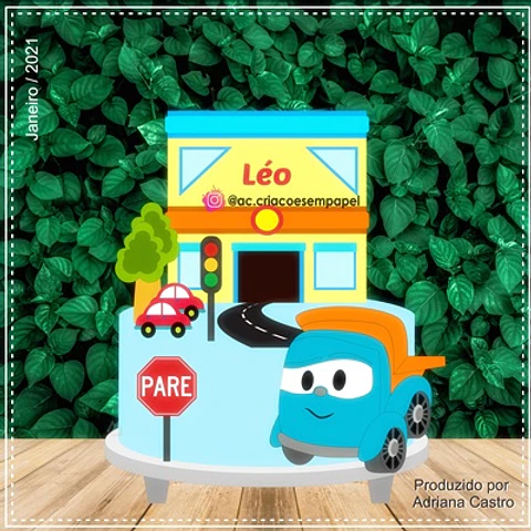Arquivo de Corte Topo de Bolo Léo o Caminhão 3