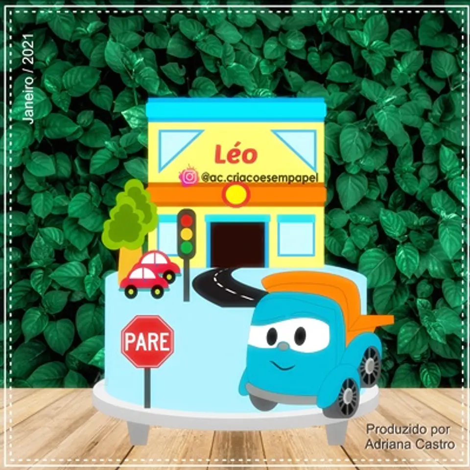Arquivo de Corte Topo de Bolo Léo o Caminhão 3 1