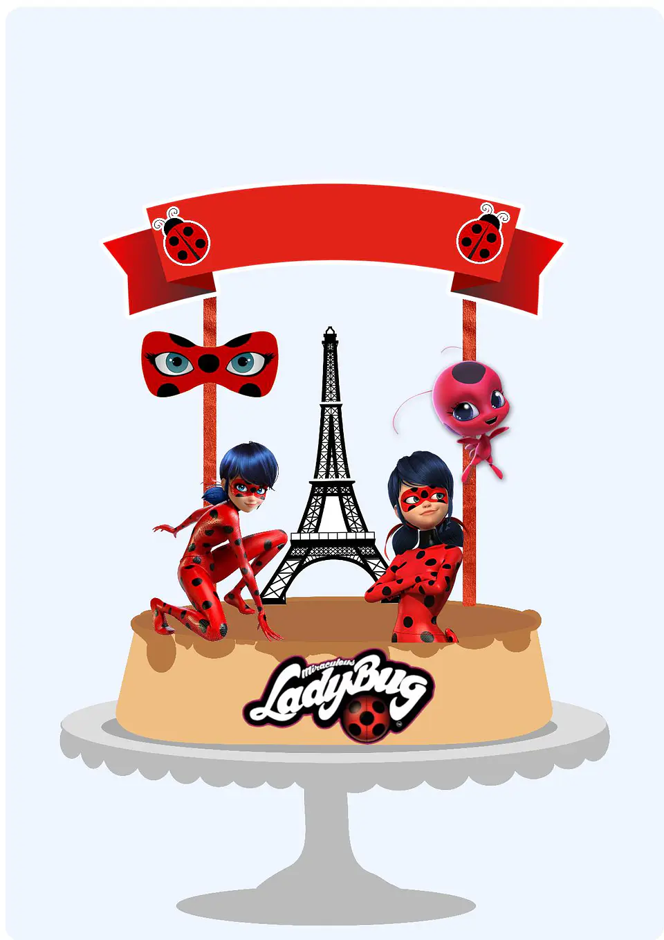 Arquivo de Corte Topo de Bolo Ladybug 1 1