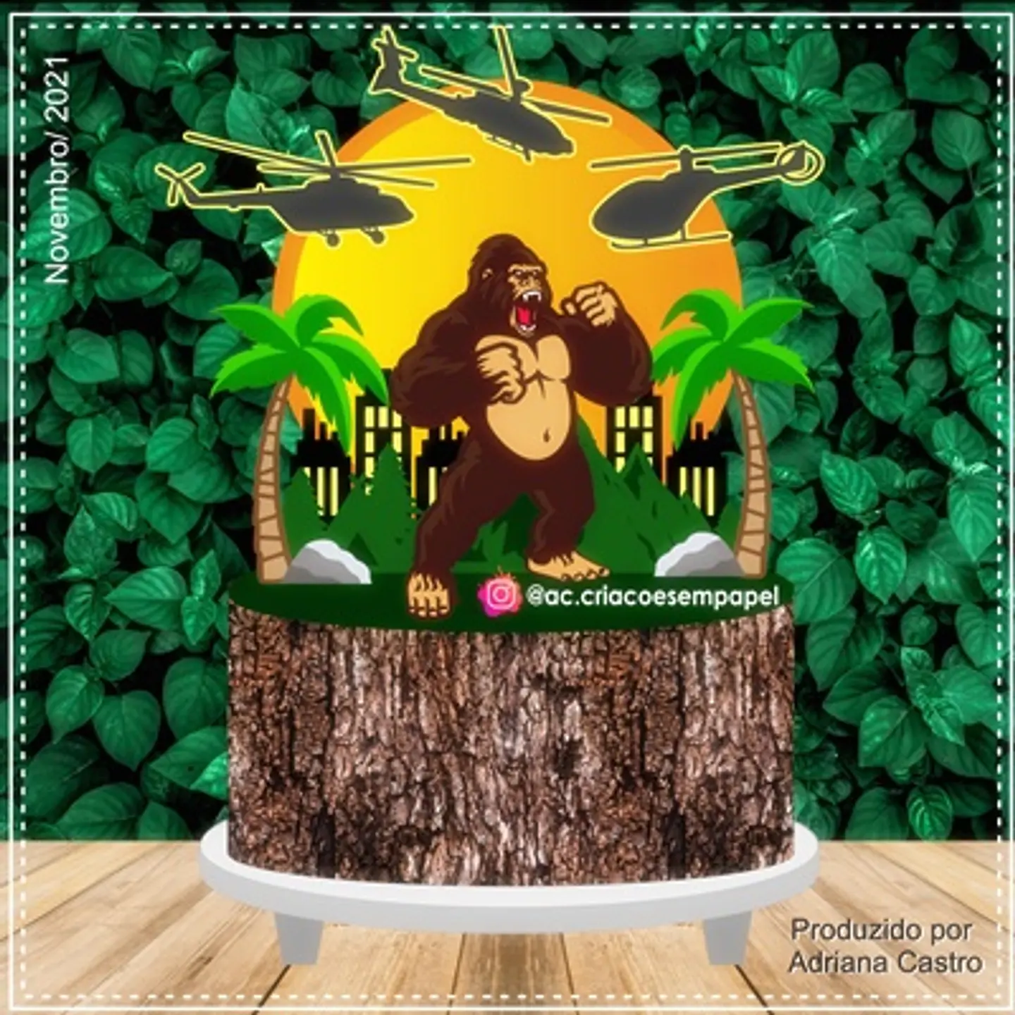 Arquivo de Corte Topo de Bolo King Kong 1 1