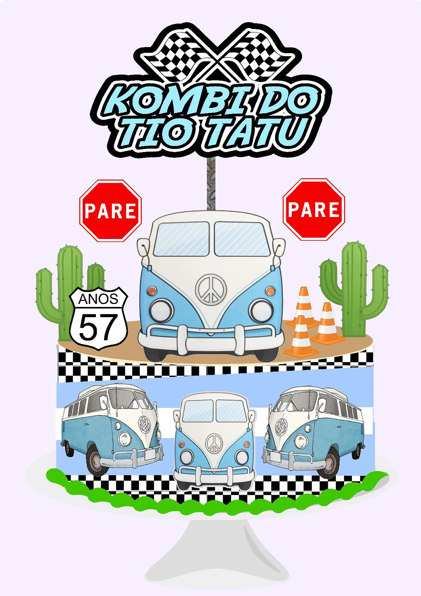 Arquivo de Corte Topo de Bolo Kombi 1 1