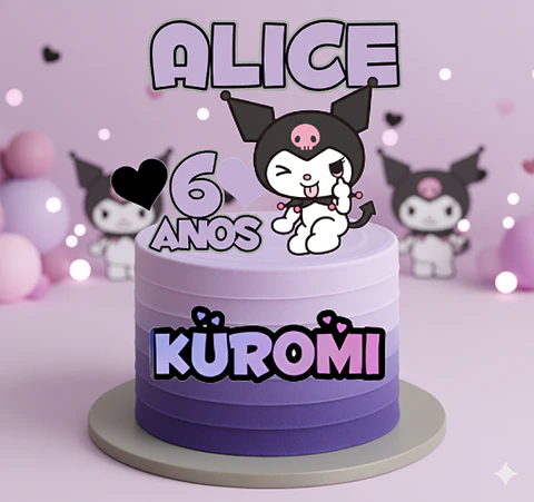 Arquivo de Corte Topo de Bolo Kuromi 6