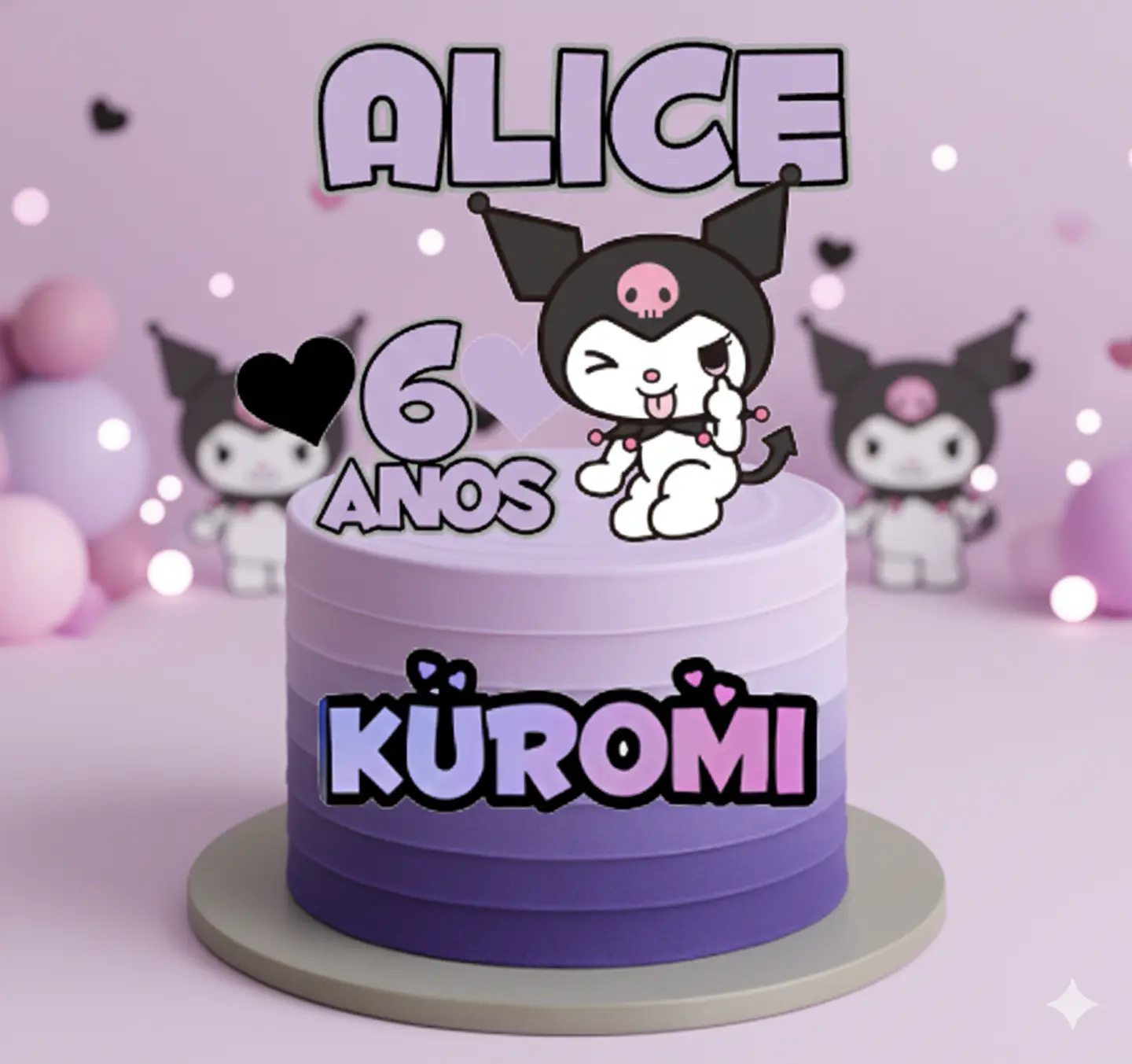 Arquivo de Corte Topo de Bolo Kuromi 6 1