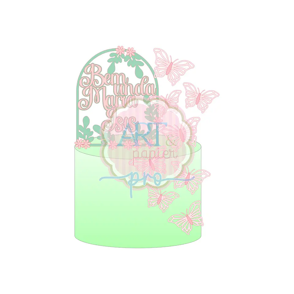 Arquivo de Corte Topo de Bolo Jardim Flores 7 1