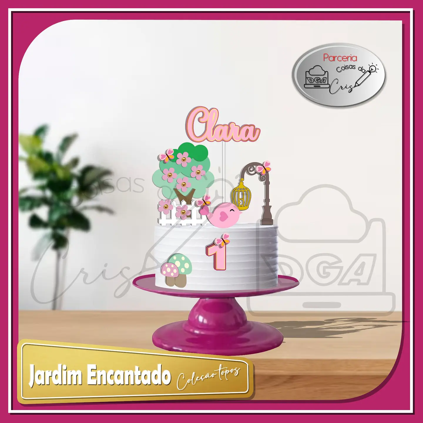 Arquivo de Corte Topo de Bolo Jardim Passarinhos 16 1