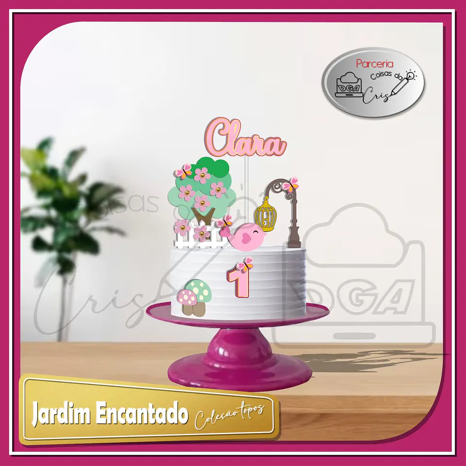 Arquivo de Corte Topo de Bolo Jardim Passarinhos 16 1