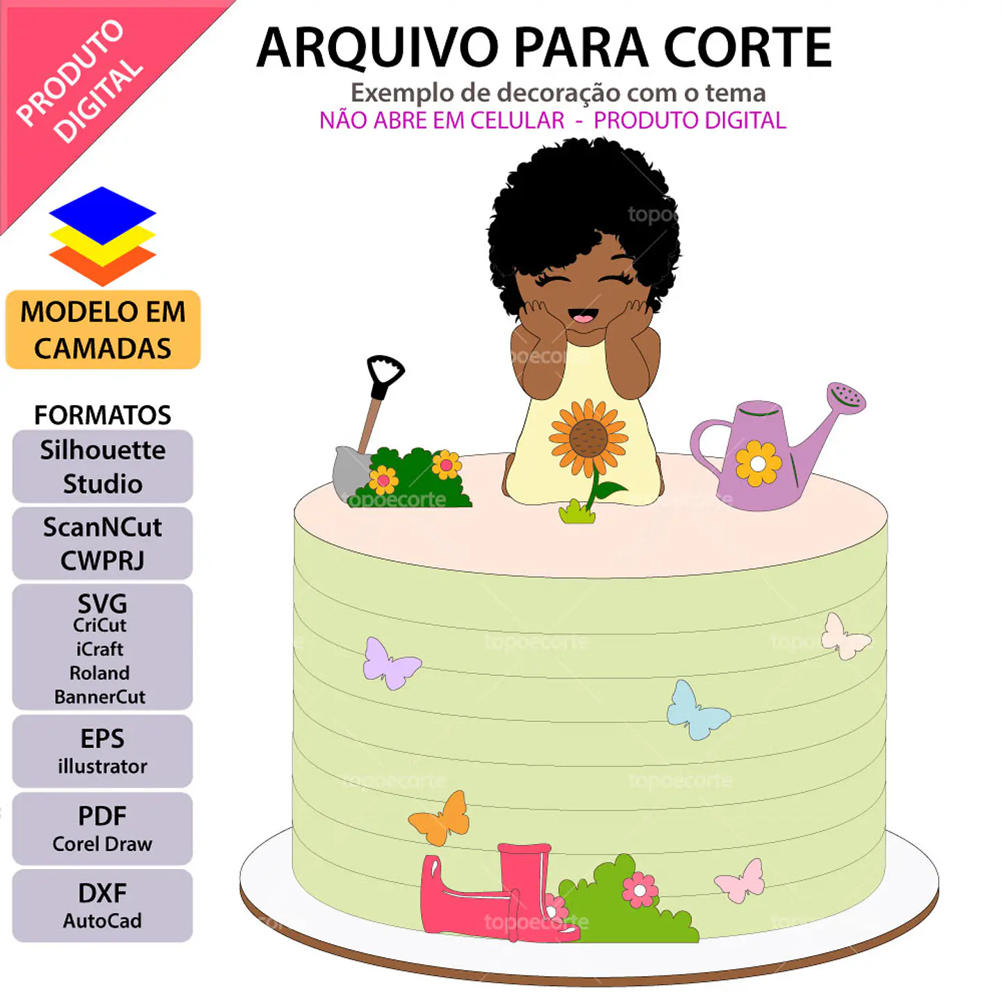 Arquivo de Corte Topo de Bolo Jardim Menina 41 1