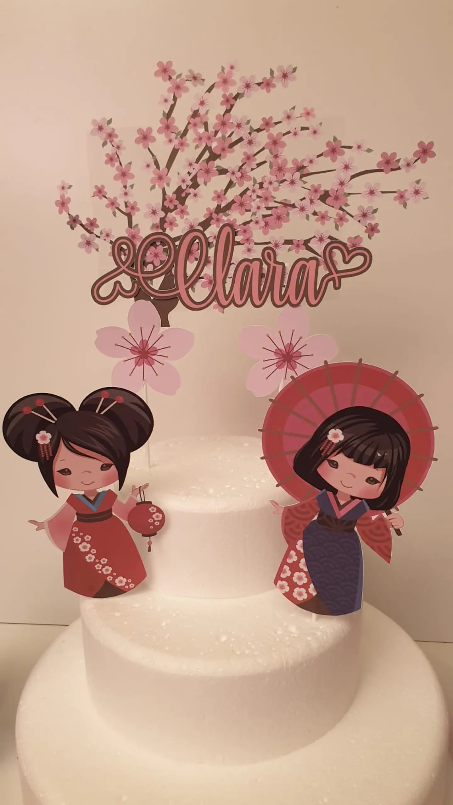 Arquivo de Corte Topo de Bolo Japão Kokeshi Sakura 9 1