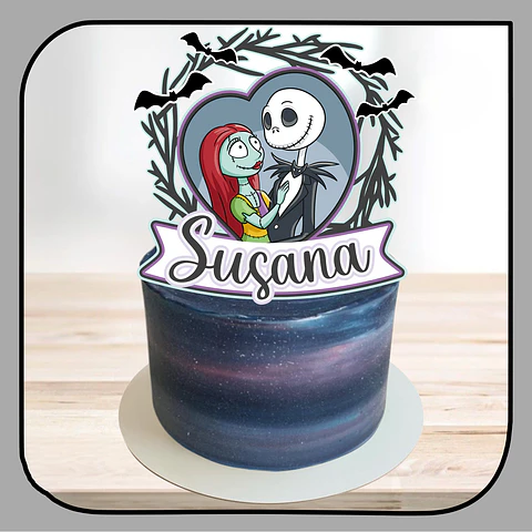 Arquivo de Corte Topo de Bolo Jack e Sally 1