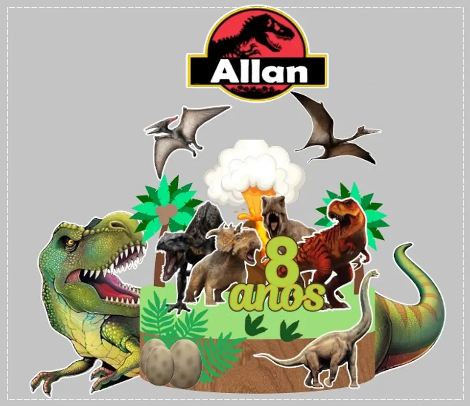 Arquivo de Corte Topo de Bolo Jurassic Park 8 1