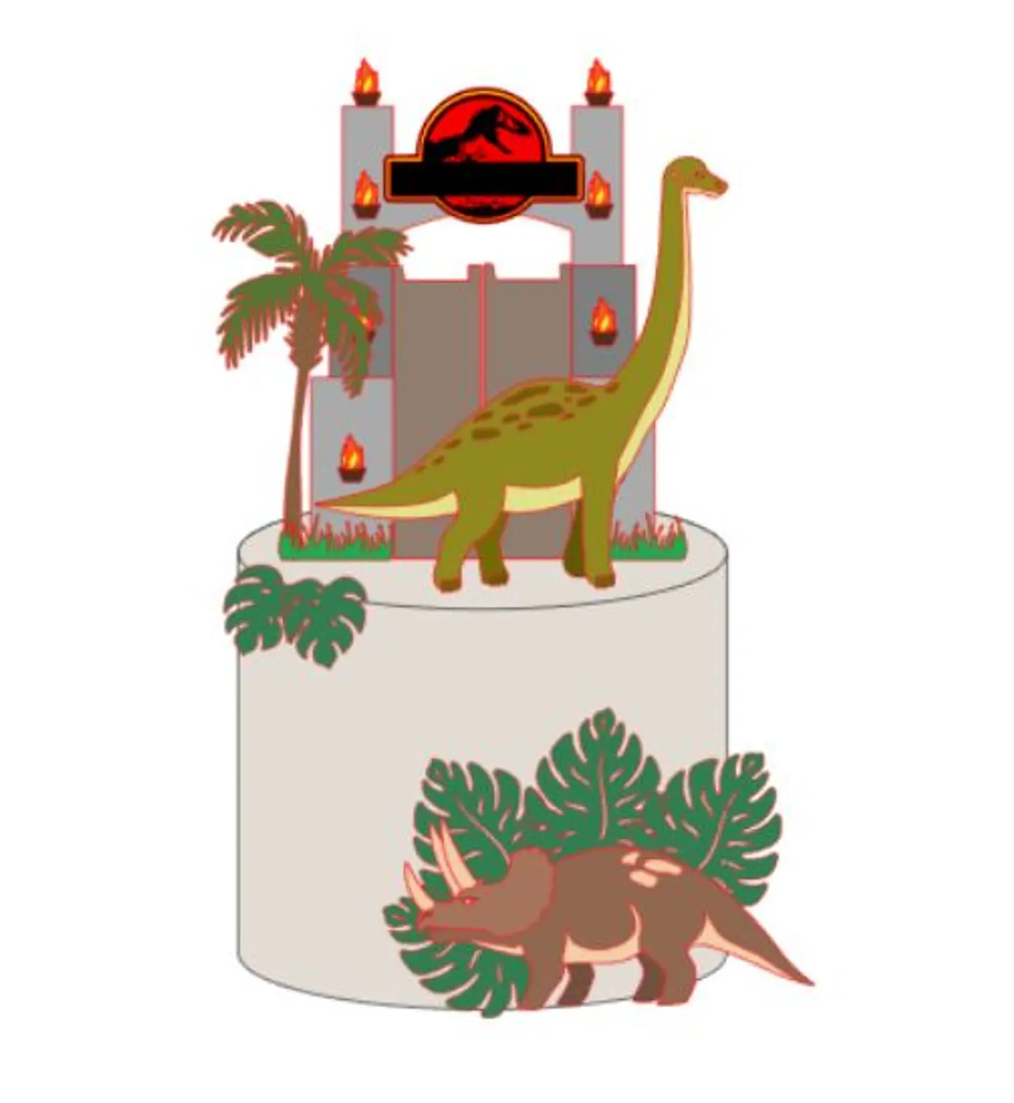 Arquivo de Corte Topo de Bolo Jurassic Park 5 1